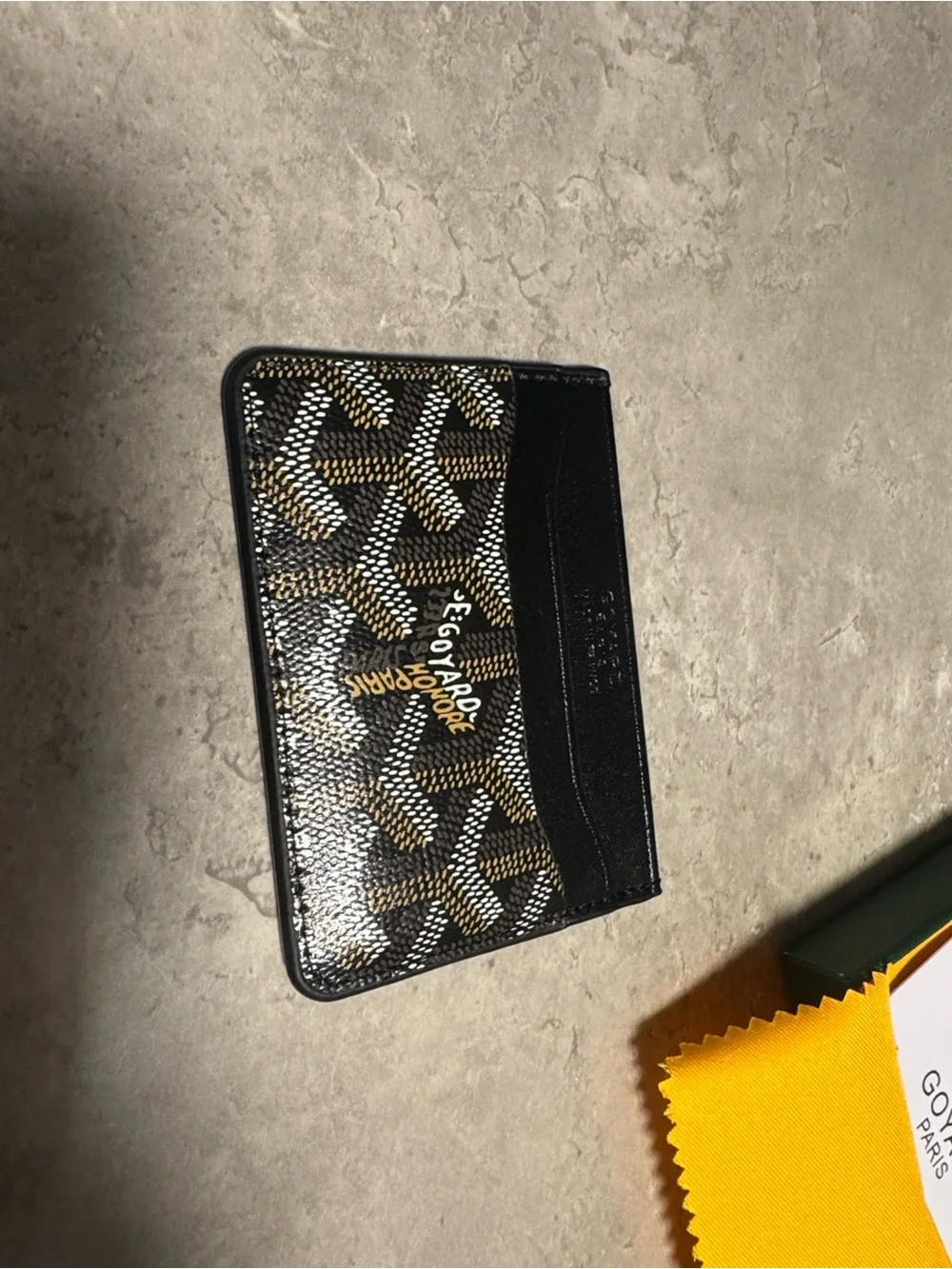 Goyard Black and Brown Card Case Wallet